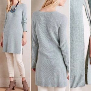 ANTHROPOLOGIE MOTH long green slit sweater XSmall